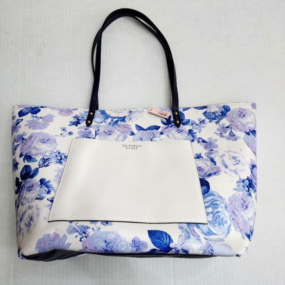 Victoria's Secret Handbags - NWT Limited Edition Victoria’s Secret Blue Floral Tote